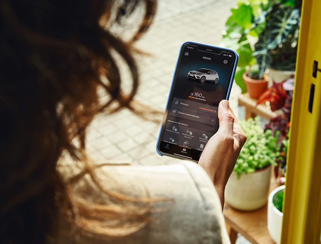 woman using seat connect app