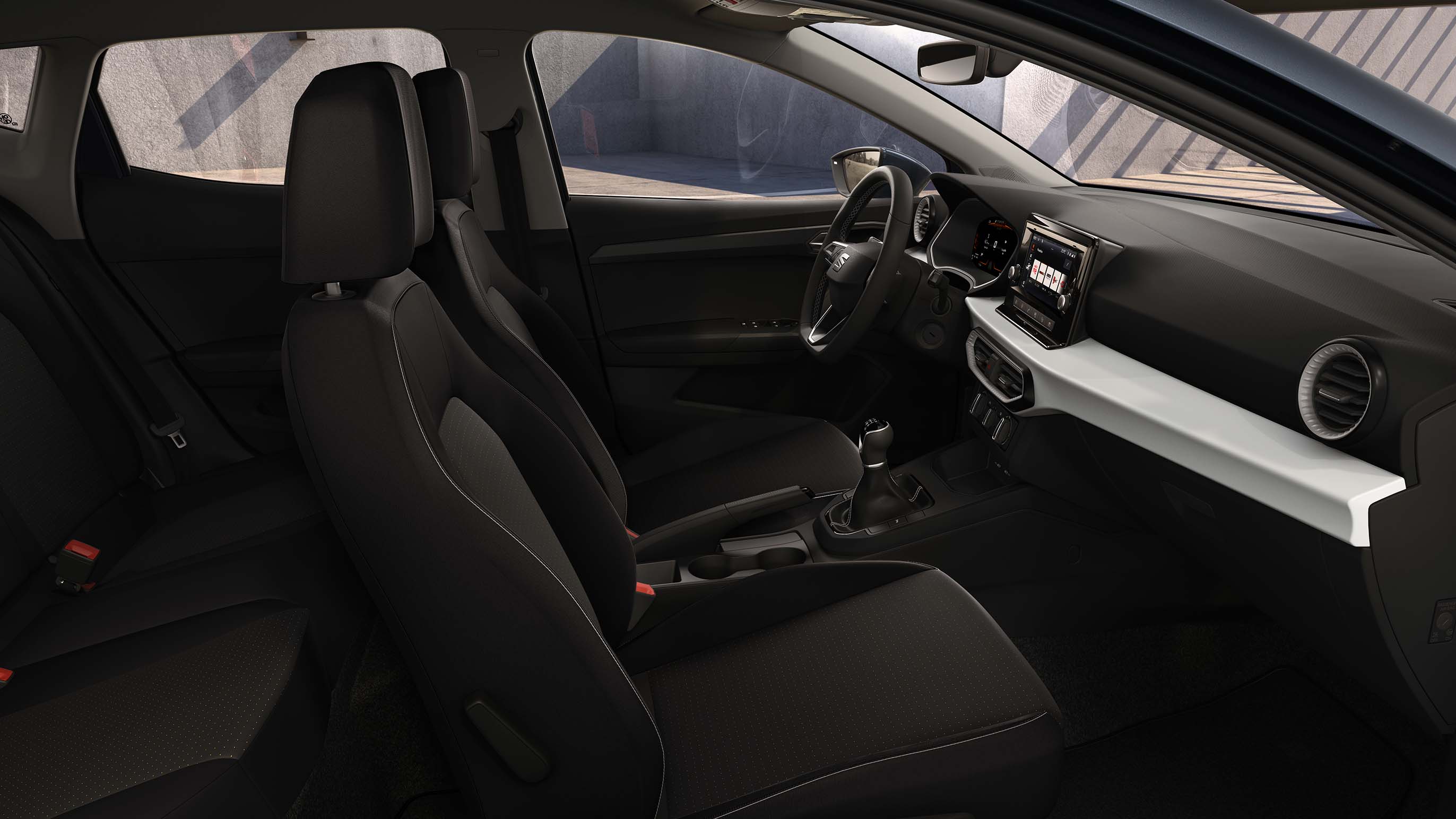 seat ibiza style side view cloth seats