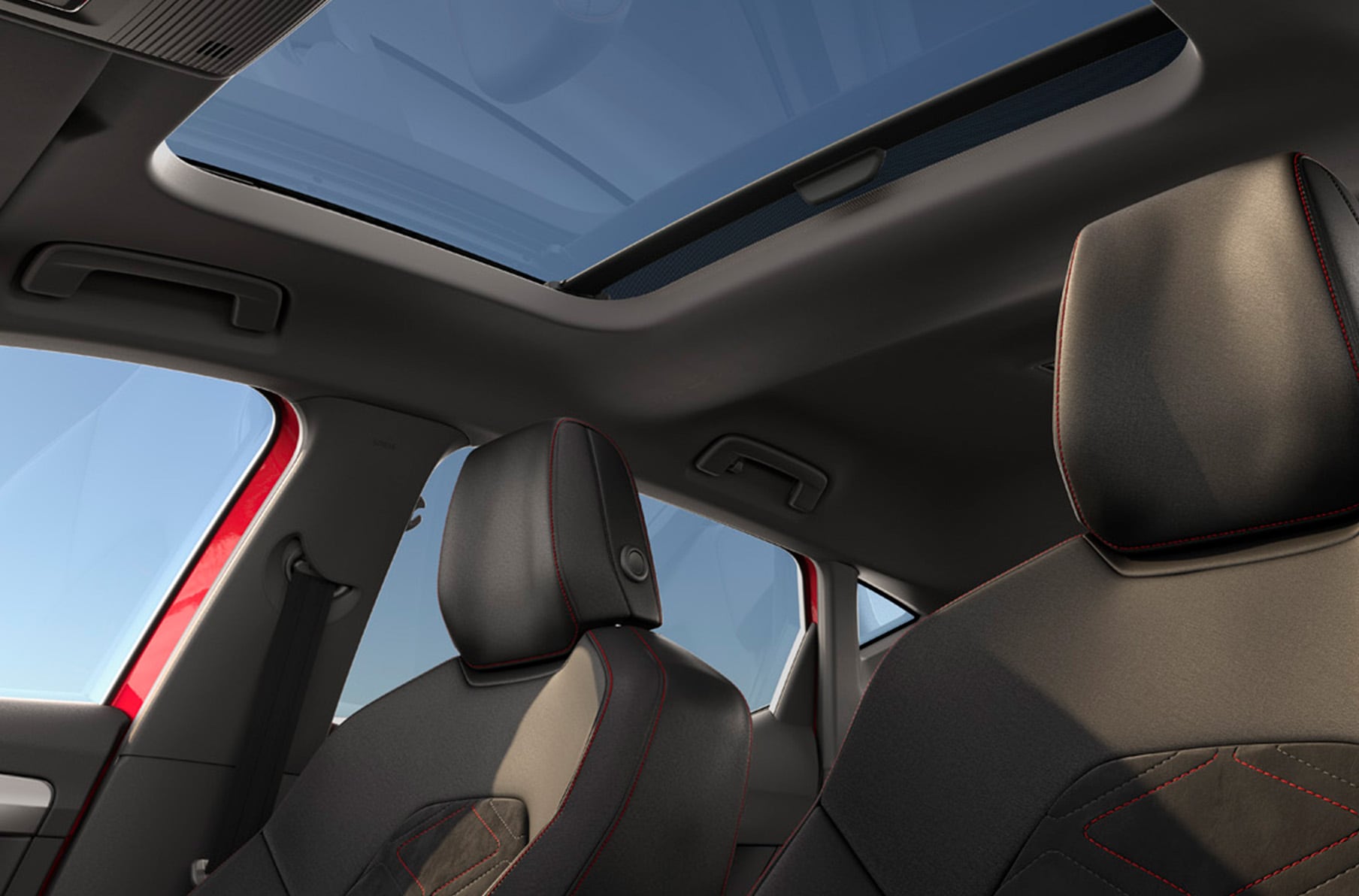 interior view of the seat leon panoramic sunroof